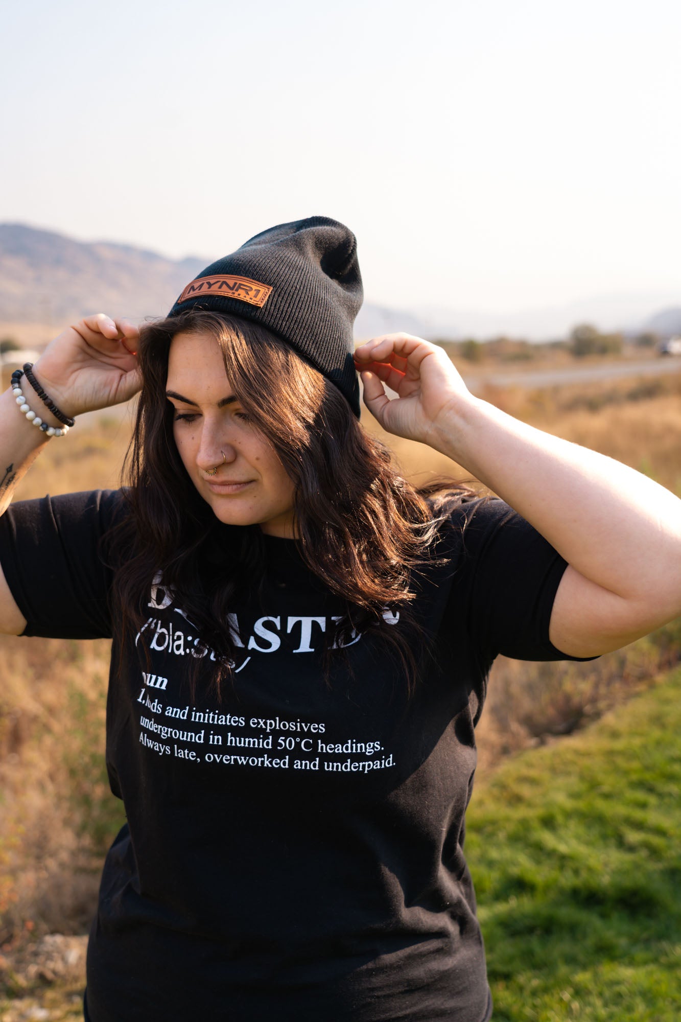 Leather Patch Beanie